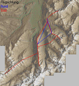 Abb. 14: Flugrouten nach Süden