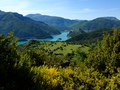 Abb. 62: Blick auf den morgentlichen Lac de
        Castillon.